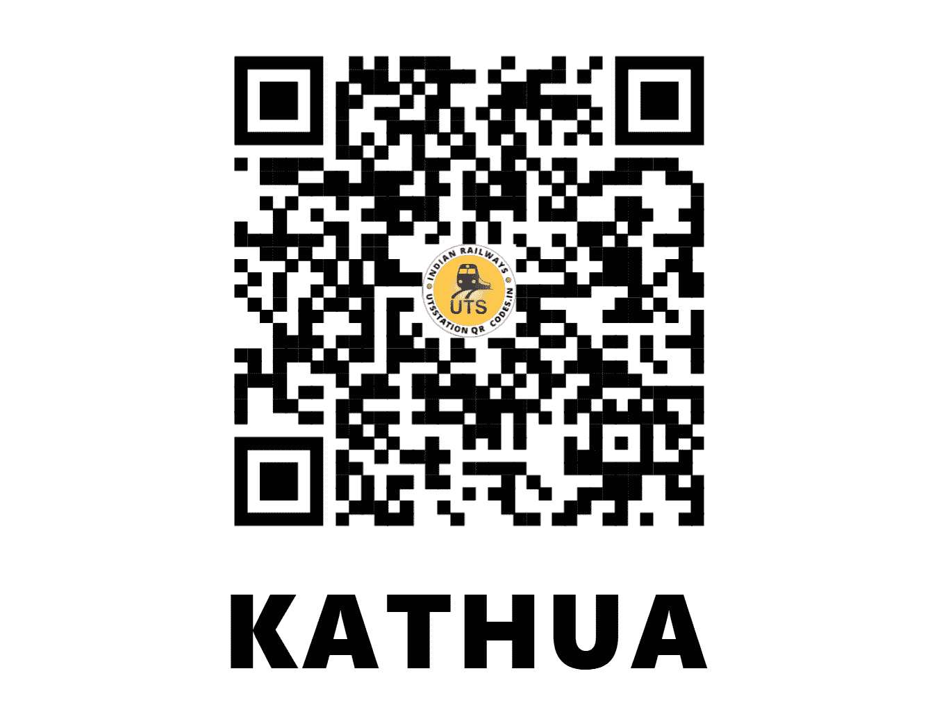 UTS QR Code for KATHUA - KTHU (NR - JAMMU AND KASHMIR)